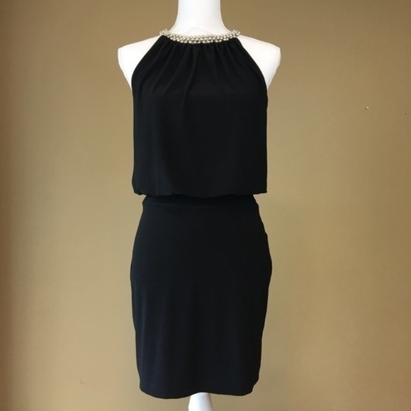 White House Black Market Dresses & Skirts - White House Black Market Gold Bead tie Neck